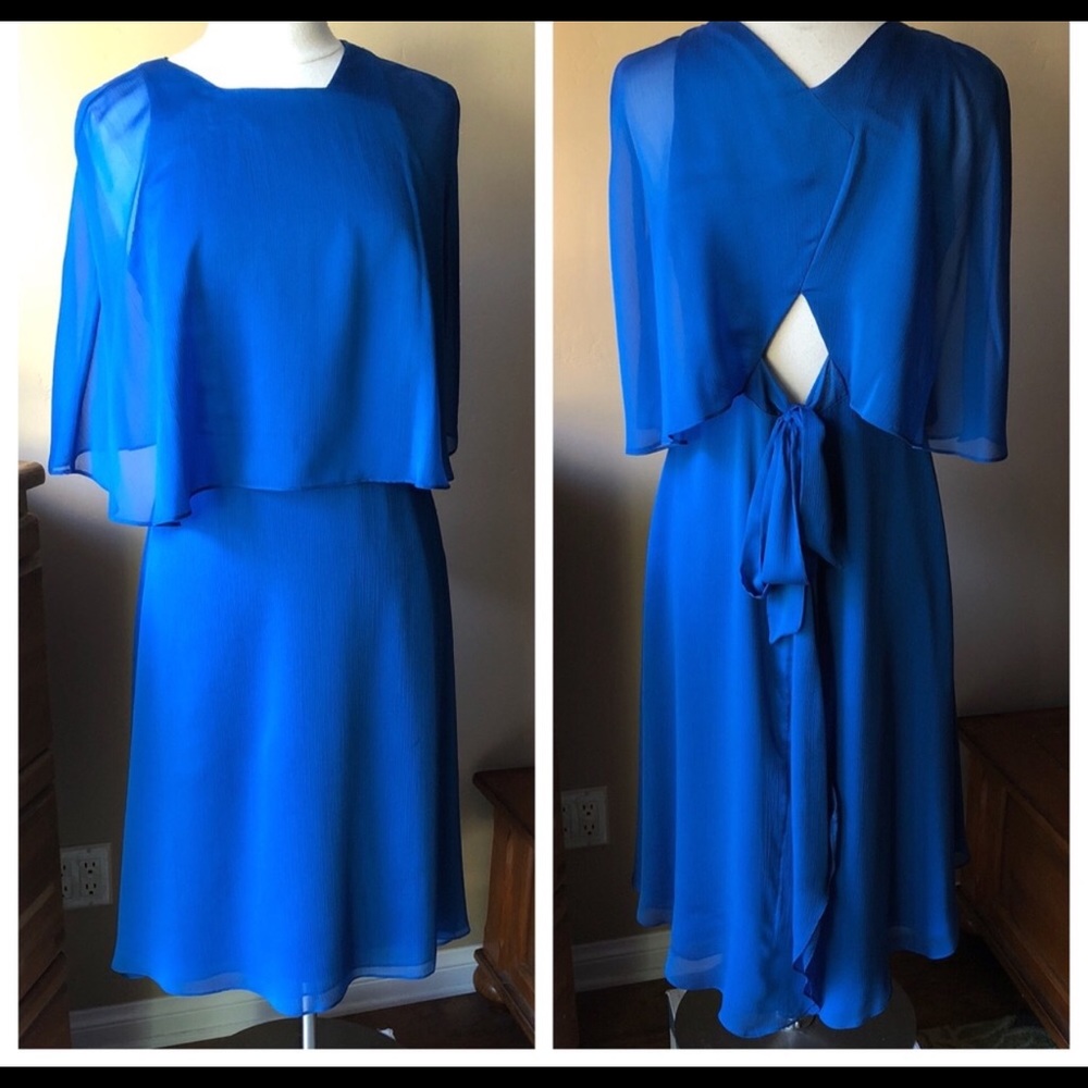 Halston blue dress size 8